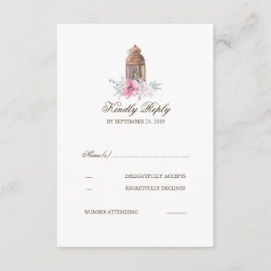 Lantern Wedding RSVP Karte