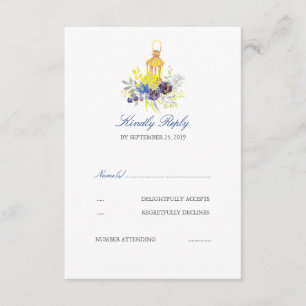 Lantern Wedding RSVP Karte