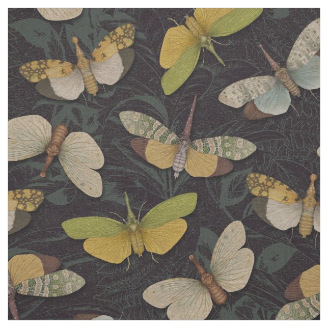 Lanternflies - Pyrops Candelaria & Planthoppers Stoff (Muster)