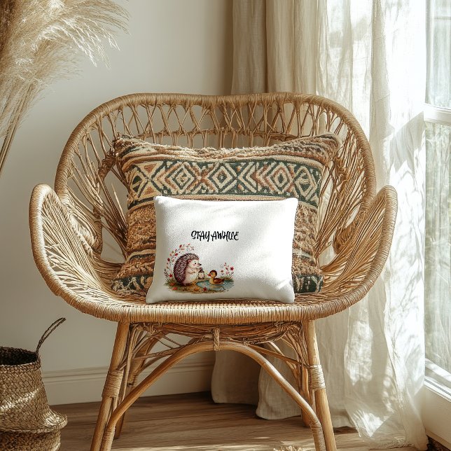 LanternPond Freunde Wald Igel Ente  Kissen (Where Woodland Friendship Meets Cozy Comfort)
