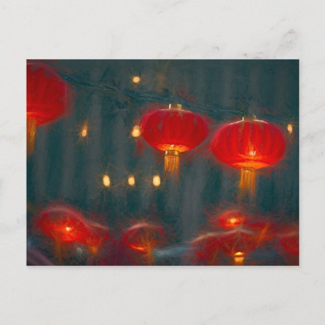 Lanterns Chinesische Neujahrskarte Postkarte (Vorderseite)