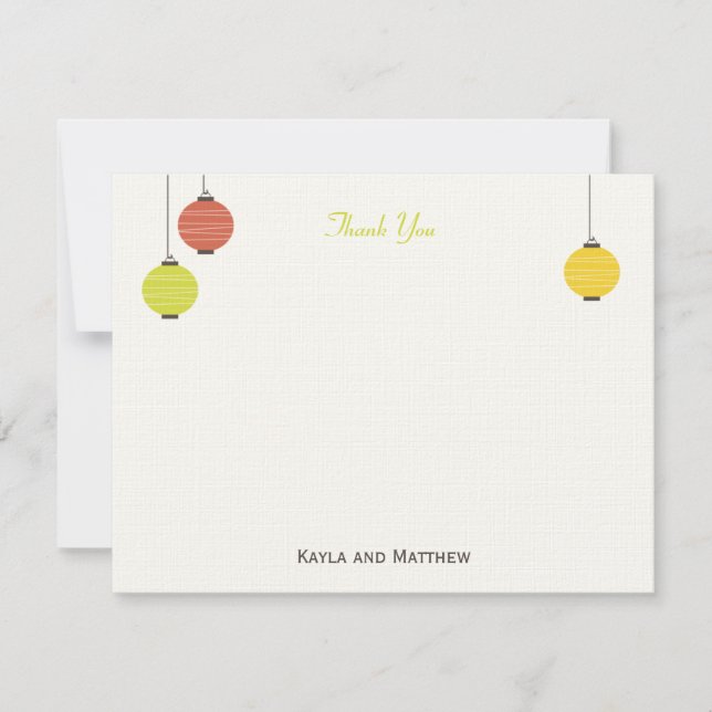 Lanterns Flat Danke Karte ändern (Vorderseite)