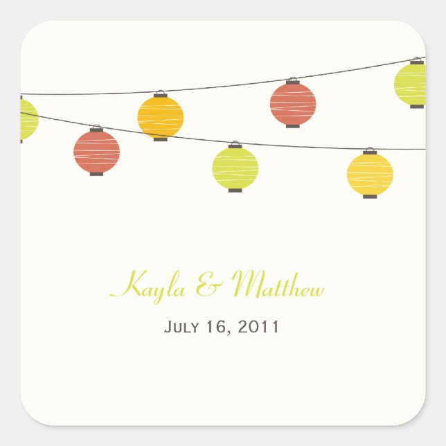 Lanterns halten Stickereien oder Umschlag Aufklebe Quadratischer Aufkleber (Vorderseite)