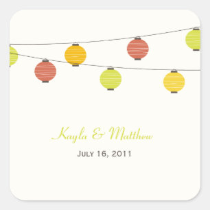 Lanterns halten Stickereien oder Umschlag Aufklebe Quadratischer Aufkleber