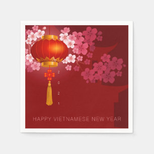 Lanterns Hao Dao glücklich vietnamesische Neujahr Serviette