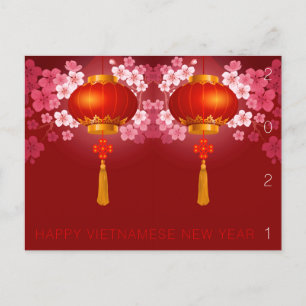 Lanterns Hao Dao Happy Vietnamese New c Year HPC Feiertagspostkarte