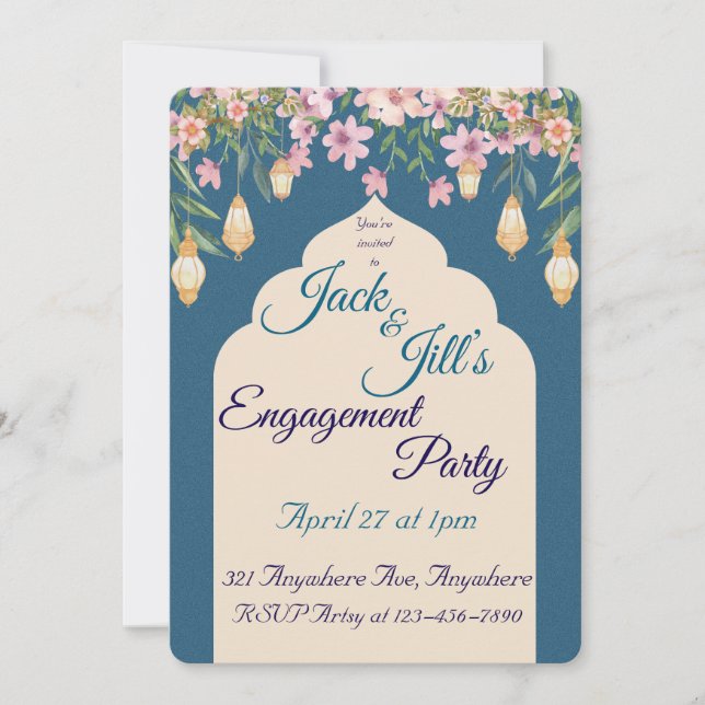 Lanterns im Frühling Einladung (Vorderseite)