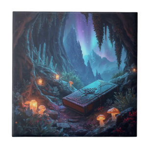 Lanterns, Mushrooms, and a Book Fliese