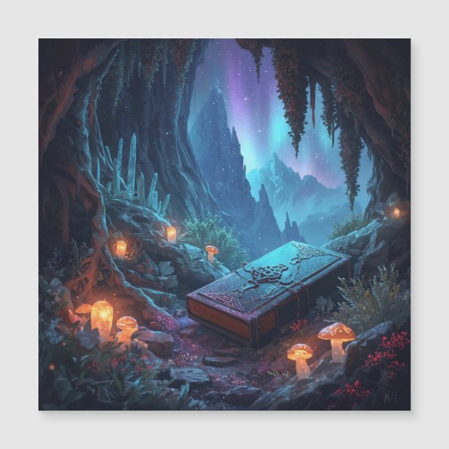 Lanterns, Mushrooms, and a Book Magnetkarte (Vorderseite)