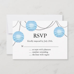 Lanterns UAWG in Blau RSVP Karte