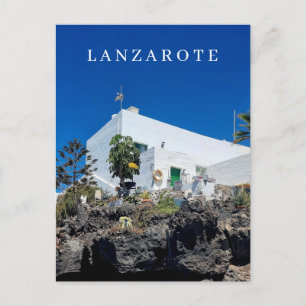 Lanzarote Aussicht auf das weiße Haus Postkarte