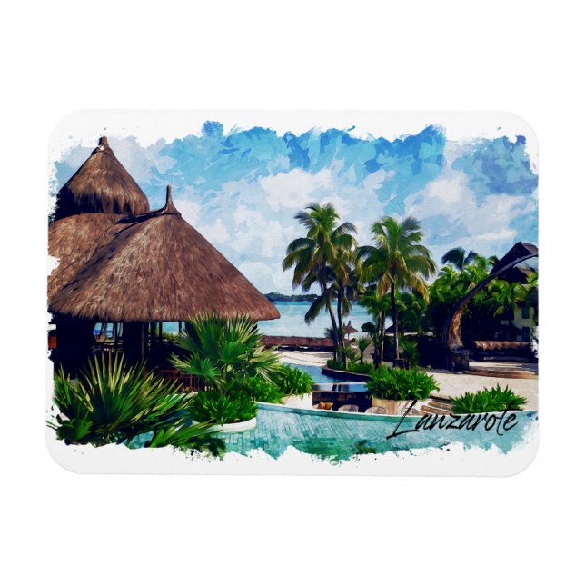 Lanzarote Kanarische Inseln Spanien Tropisch Magnet (Horizontal)