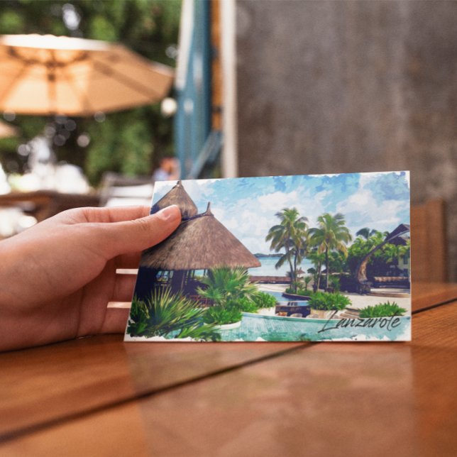 Lanzarote Kanarische Inseln Spanien Tropisch Postkarte (Lanzarote canarias postcard)