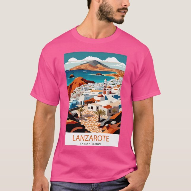 Lanzarote Poster Spanien Reisen T-Shirt (Vorderseite)