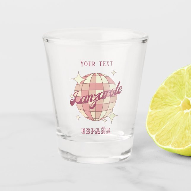 Lanzarote Spanien España Retro Vintag Schnapsglas (Vorderseite)