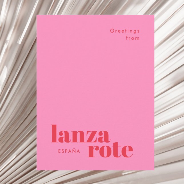 Lanzarote Spanien moderne Typografie Postkarte (Von Creator hochgeladen)