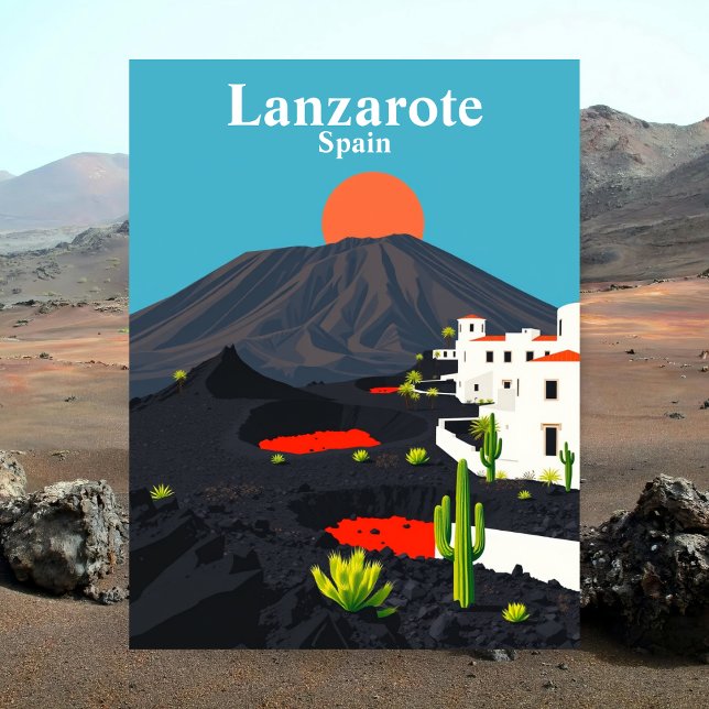 Lanzarote, Spanien Vintage Travel Postkarte (Lanzarote, Spain Vintage Travel Postcard)