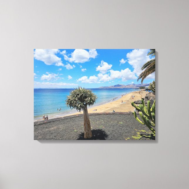 Lanzarote Strandaussicht Leinwand (Vorderseite)