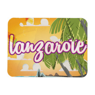 Lanzarote Vintage Reiseplakat Cartoon Magnet