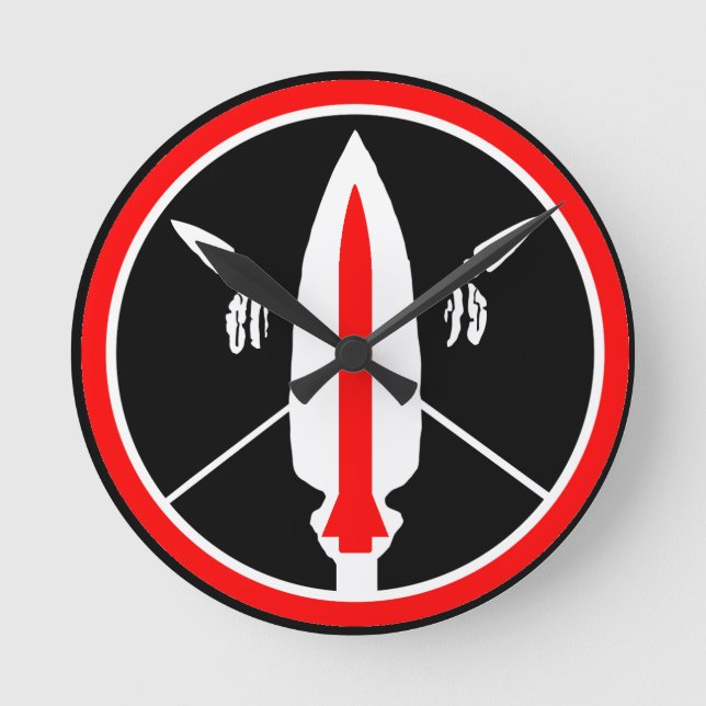 Lanzen-Fluguhr Runde Wanduhr (Vorderseite)