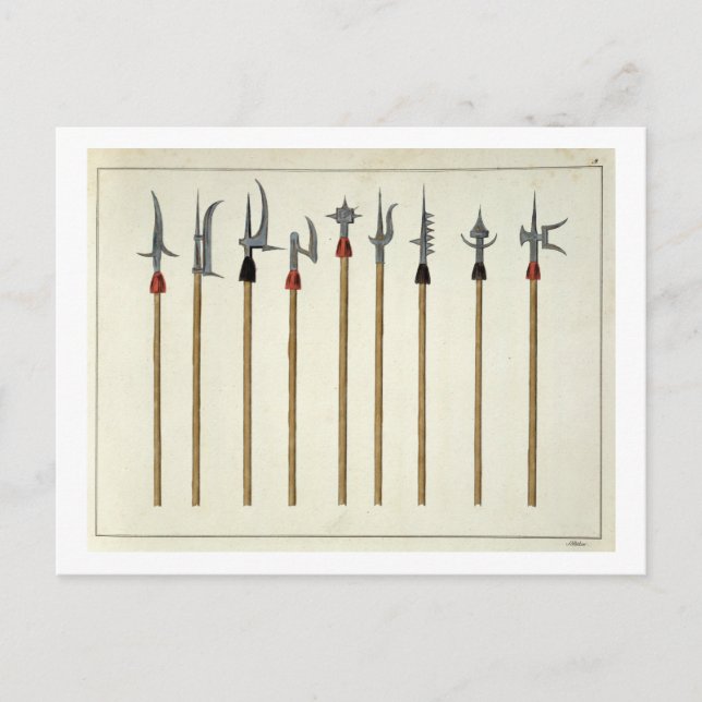 Lanzen, Speere, Halbeds und Partisanen, Teller für Postkarte (Vorderseite)