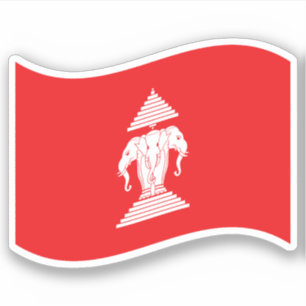 Lao Erawan Three Headed Elephant Flag Wave Aufkleber