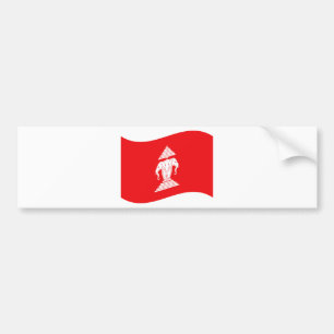 Lao Erawan Three Headed Elephant Flag Wave Autoaufkleber