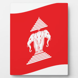 Lao Erawan Three Headed Elephant Flag Wave Fotoplatte