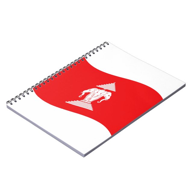 Lao Erawan Three Headed Elephant Flag Wave Notizblock (Linke Seite)