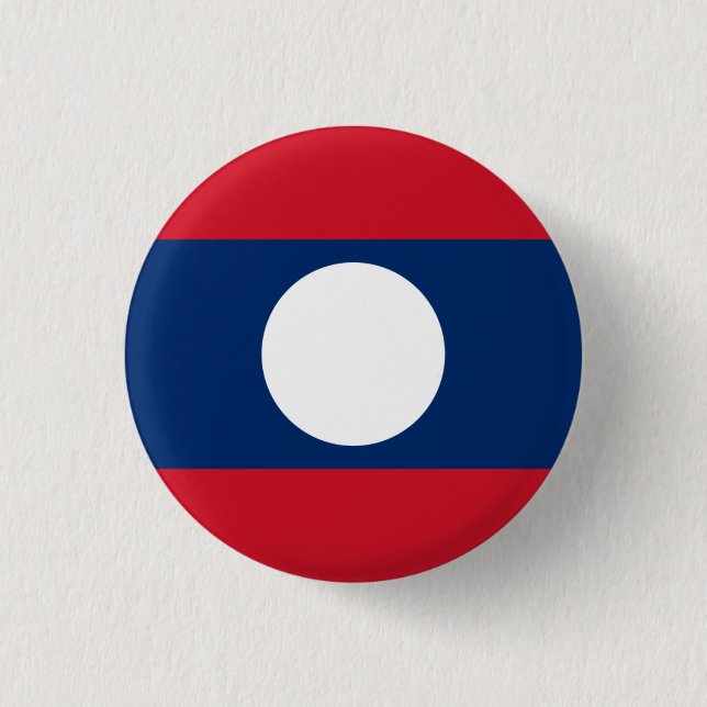 Lao Flag, Flagge von Laos Button (Vorderseite)