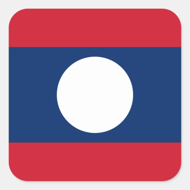 Lao Flag, Flagge von Laos Quadratischer Aufkleber (Vorderseite)