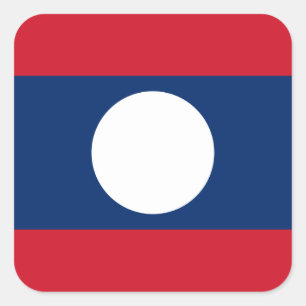 Lao Flag, Flagge von Laos Quadratischer Aufkleber