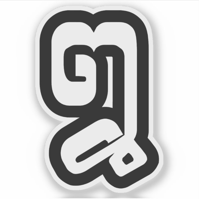 Lao / Laos Number Acht / 8 / ໘ (Bad/Paet) Laotian Aufkleber (Vorderseite)