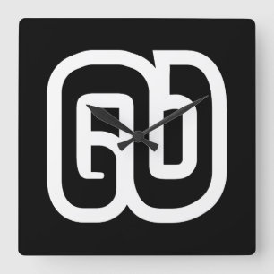 Lao / Laos Number Nine / 9 / ໙ (Kao/Gao) Laotian Quadratische Wanduhr