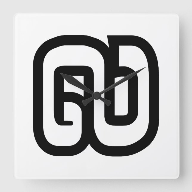 Lao / Laos Number Nine / 9 / ໙ (Kao/Gao) Laotian Quadratische Wanduhr (Vorderseite)