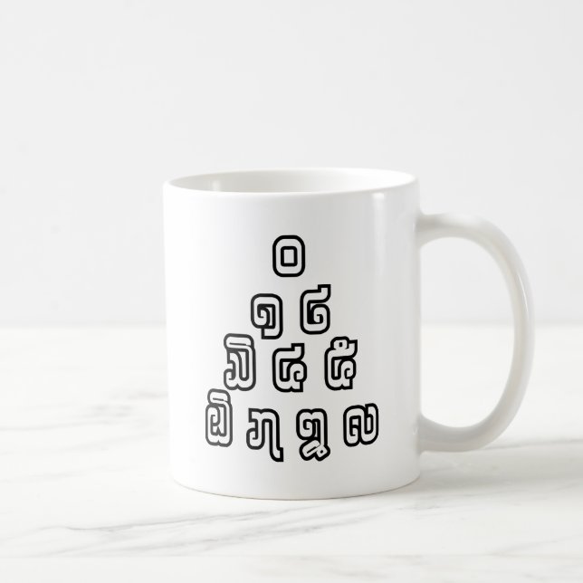 Lao / Laos Numbers Pyramid Laotian Sprachskript Kaffeetasse (Rechts)