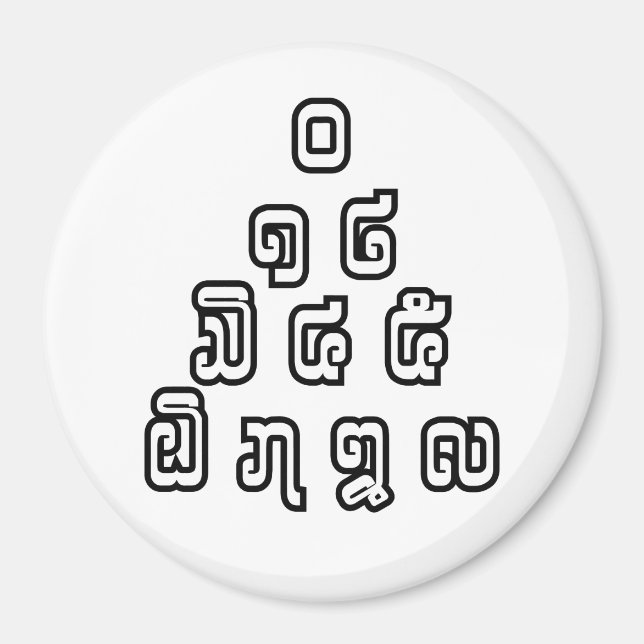 Lao / Laos Numbers Pyramid Laotian Sprachskript Magnet (Vorne)