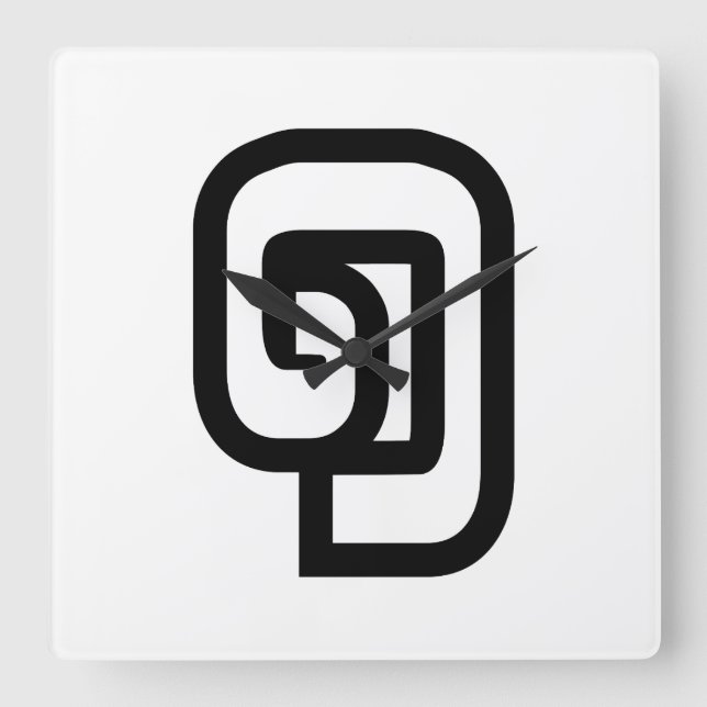 Lao / Laos Nummer 1 / 1 / ໑ (Nung/Nueng) Laotian Quadratische Wanduhr (Vorderseite)