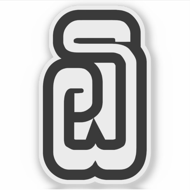 Lao / Laos Nummer 6 / 6 / ໖ (Ho/Hok) Laotian Aufkleber (Vorderseite)