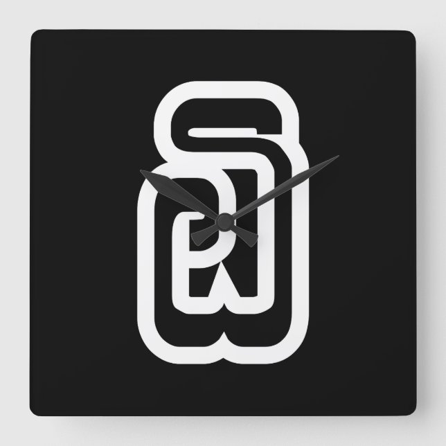 Lao / Laos Nummer 6 / 6 / ໖ (Ho/Hok) Laotian Quadratische Wanduhr (Vorderseite)