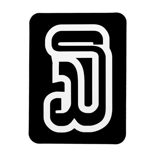 Lao / Laos Nummer drei / 3 / ໓ (Sam) Laotian Magnet (Vertikal)