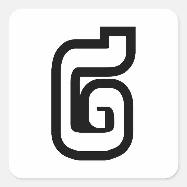 Lao / Laos Nummer Zwei / 2 / ໒ (Song) Laotian Quadratischer Aufkleber (Vorderseite)