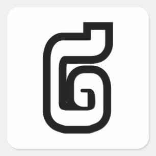 Lao / Laos Nummer Zwei / 2 / ໒ (Song) Laotian Quadratischer Aufkleber