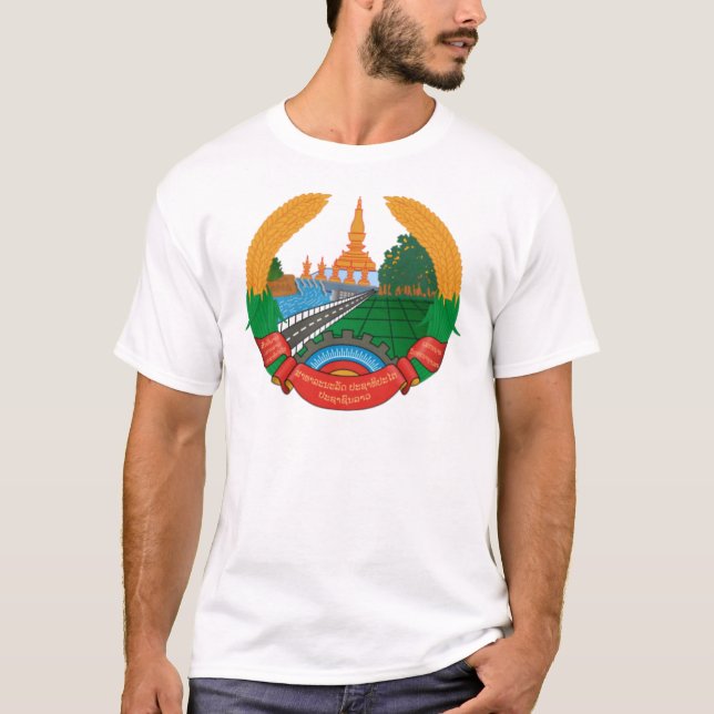 LAO-NATIONALES EMBLEM - LAO-ABZEICHEN T-Shirt (Vorderseite)