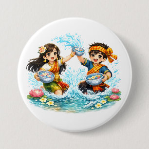 Lao Neujahrs-Wasserfest Kinder – Pi Mai Lao Spla Button
