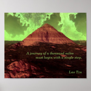 Lao Tzu Custom Zitat Lonely Mountain Poster