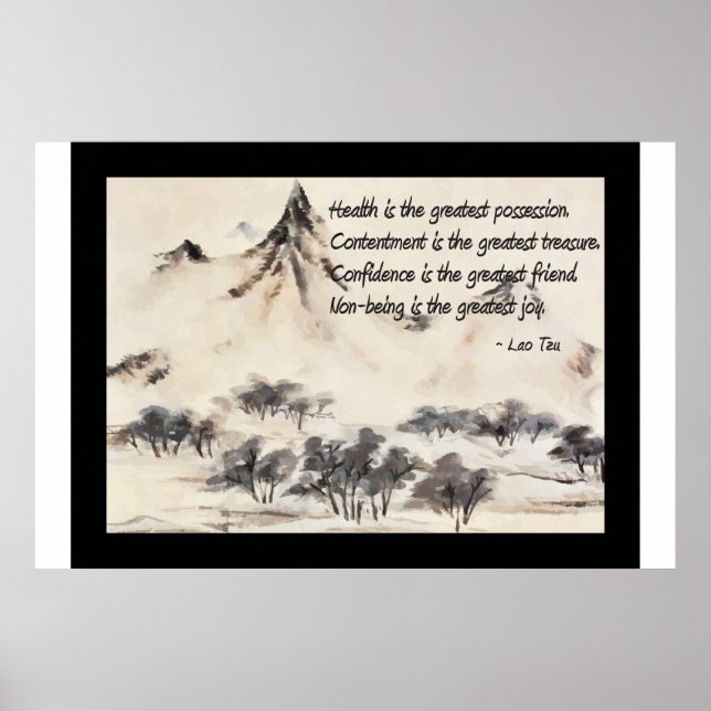 Lao Tzu Health Quote Poster (Vorne)
