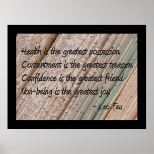 Lao Tzu Health Saying Poster