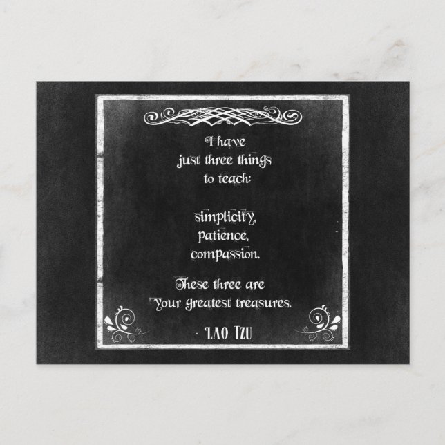 Lao Tzu Inspiration Zitat zu einem Chalkboard-Desi Postkarte (Vorderseite)