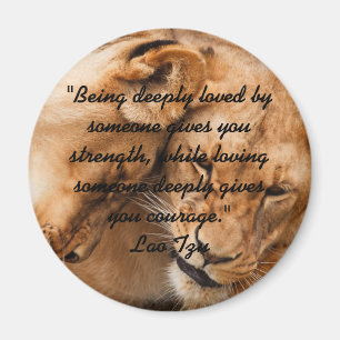 Lao Tzu Liebe Zitat & Lions Magnet